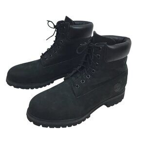 Timberland Mens 8.5 M 6-Inch Nubuck Premium Leather Waterproof Boots Black